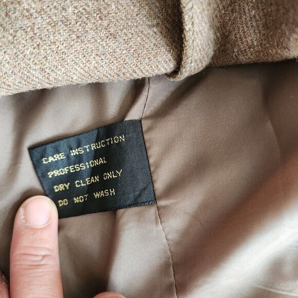 Vintage Foxrun Two By Gale Gould Womens Trench Coat Khaki XL Dark Brown - Picture 11 of 16